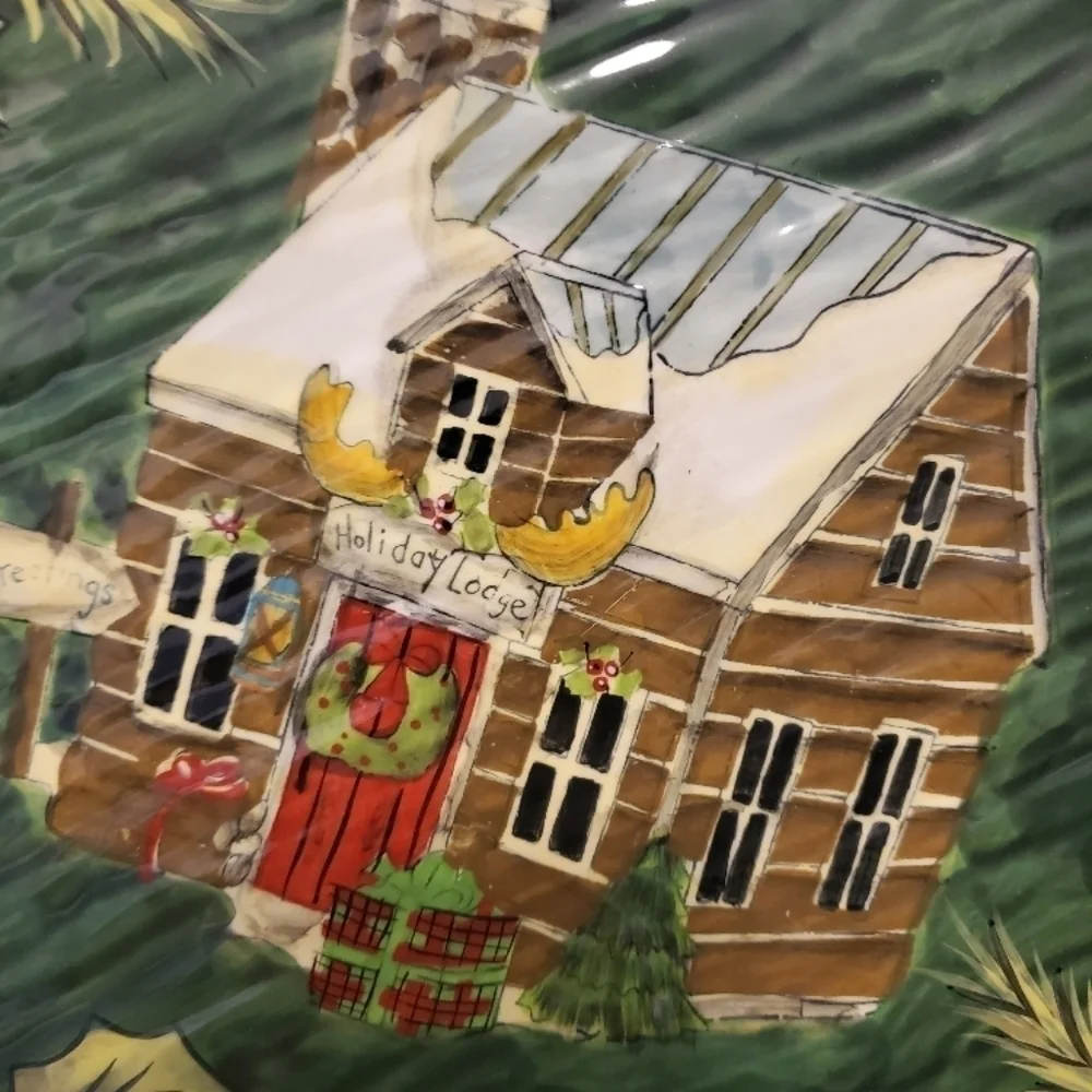 Certified International, Susan Winget Holiday Lodge Serving Plate 11.5